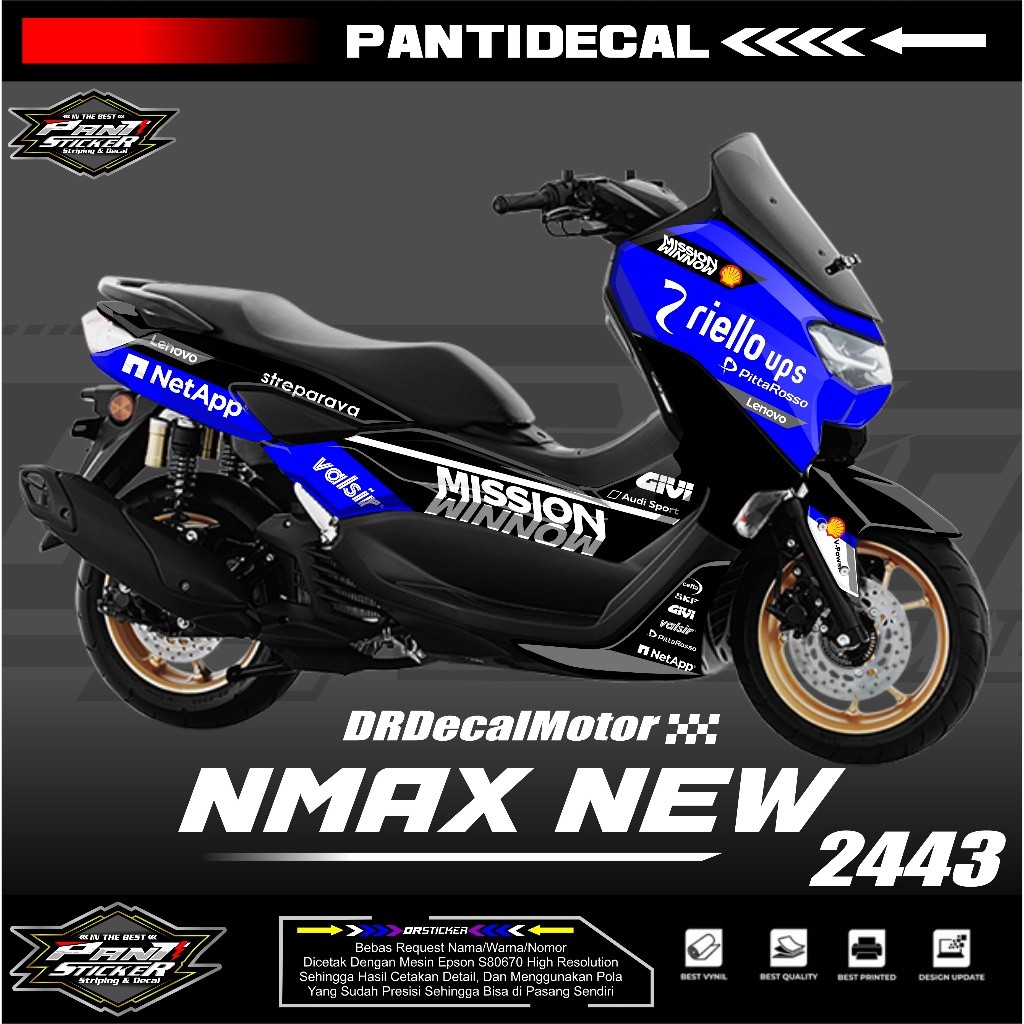 Decal Sticker Yamaha Nmax new Fullbody Custom Desain-skotlet stiker decal nmax full body