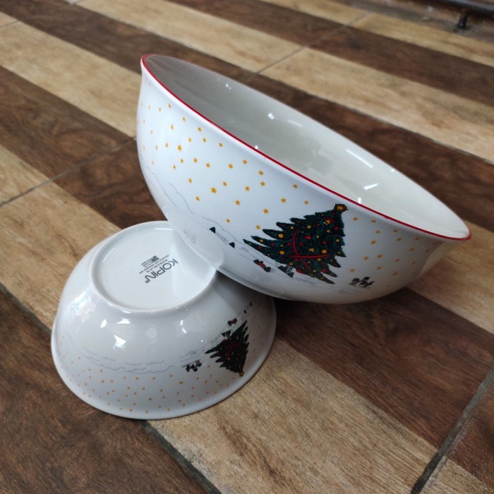 Mangkok Porceline/Mangkok Natal/Bowl Christmas/Bowl Hampers Set 2 Pcs.