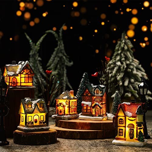 

14 Pcs Christmas Winter Village Houses Set-Retro Style