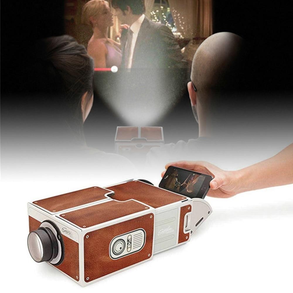 DIY 3D Projector Cardboard Mini Smartphone Projector Light Novelty Adjustable Mobile Phone Projector