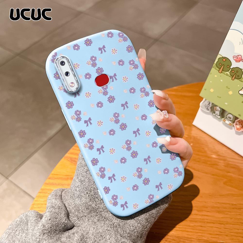 UCUC Compitable With Samsung A10S New Original Cartoon Design Silver Edge Lens Fatty Soft Liquid Sil