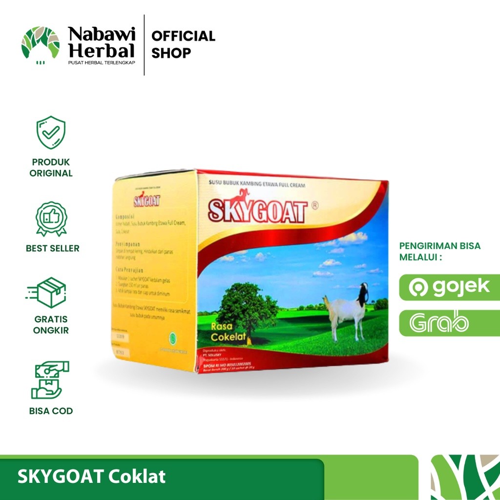 

SKYGOAT - Susu Kambing Etawa Bubuk SKY GOAT Rasa Coklat 1 Box Isi 10 Sachet | MajaHerbal