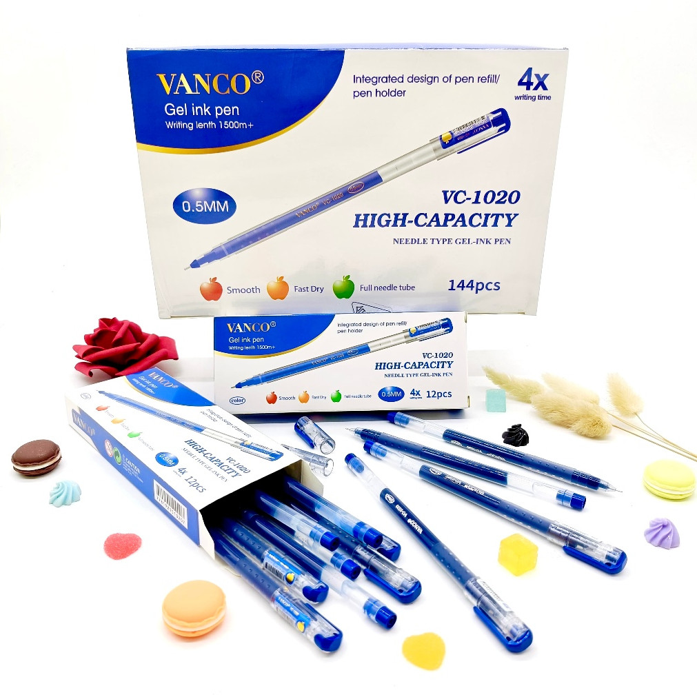 

(12 PCS) PULPEN GEL BLUE VC-1020 VANCO (0.5mm) / GEL PEN / PENA