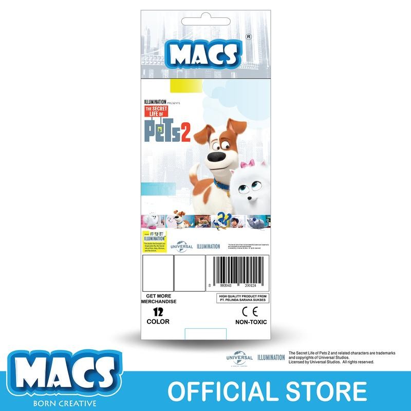 

Pensil warna premium MACS Pensil Warna 12 Colors Pets Max