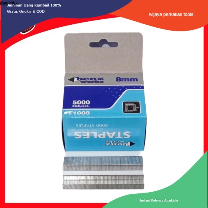 

Benz 1008F Isi Staples Tembak manual 8mm Isi Steples 8mm 5000 Pcs