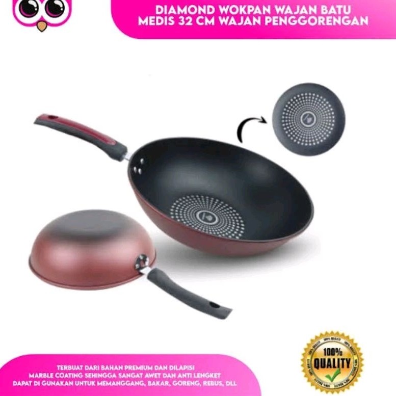 Kuali anti lengket wajan penggorengan batu medis wajan serbaguna anti lengket
