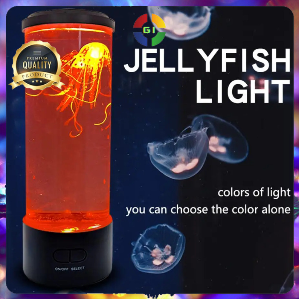 (GI) Lampu Meja Hias Aesthetic Baterai Jellyfish Light RGB 18W