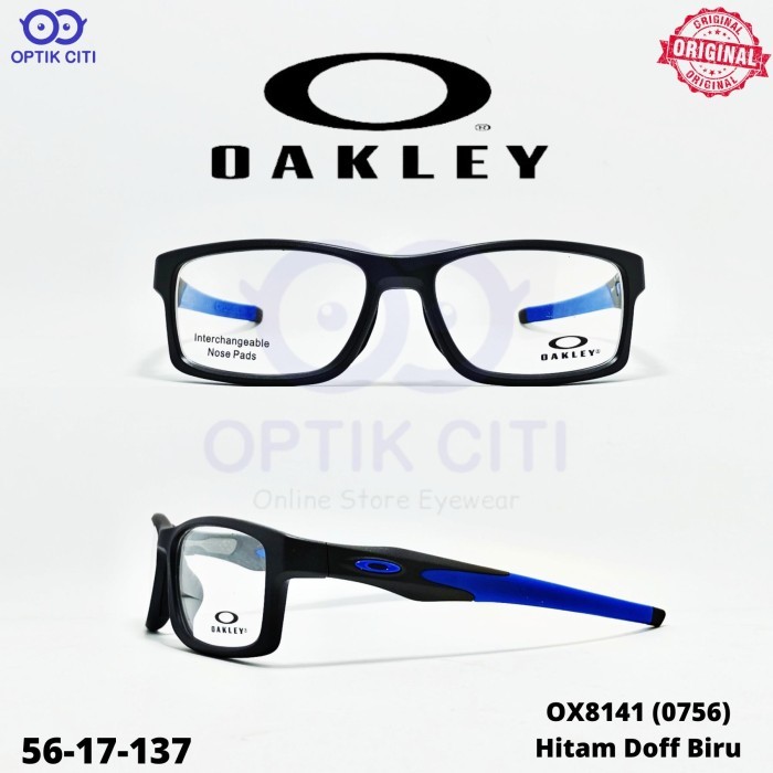 Frame Kacamata Pria Original Oakley Crosslink MNP A OX 8141 - Steel / Cobalt