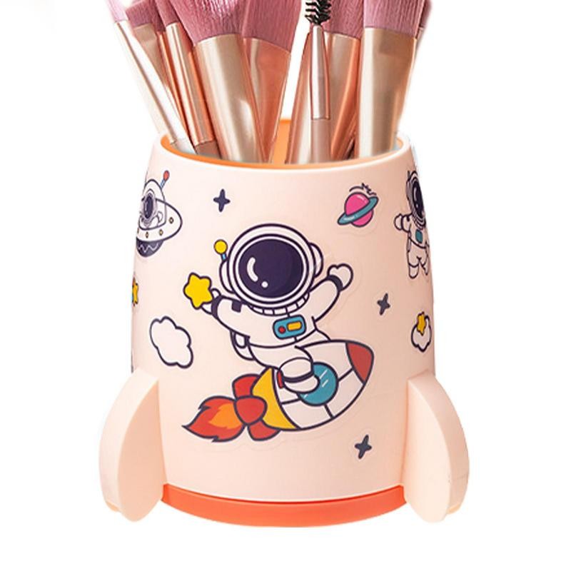 

Pen Cup Holder Pencil Holder Aesthetic Rocket Ship Cup High Capacity Rocket Shape With Astronaut Sticker For Student Desktop