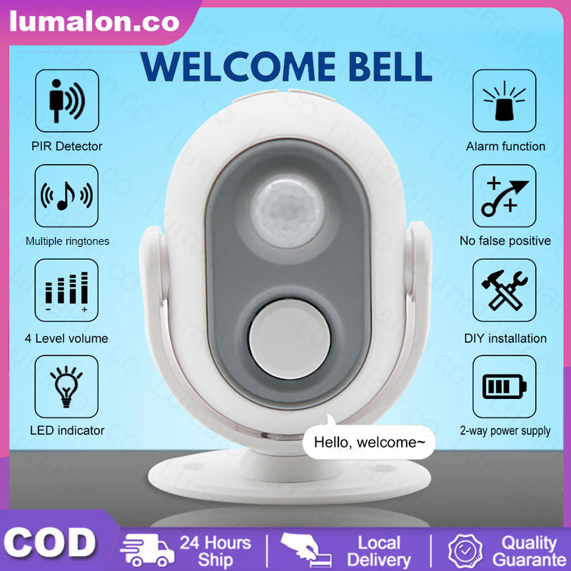 NEW Bel Pintu Otomatis Alarm Bell Rumah Sensor Gerak Inframerah Alarm Induksi Bel Pintu Sensor Tubuh