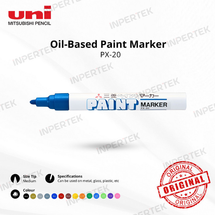 

Spidol UNI MITSUBISHI PX20 Paint Marker Permanent PX-20 Medium Oil Based Permanen Base All Colour Original