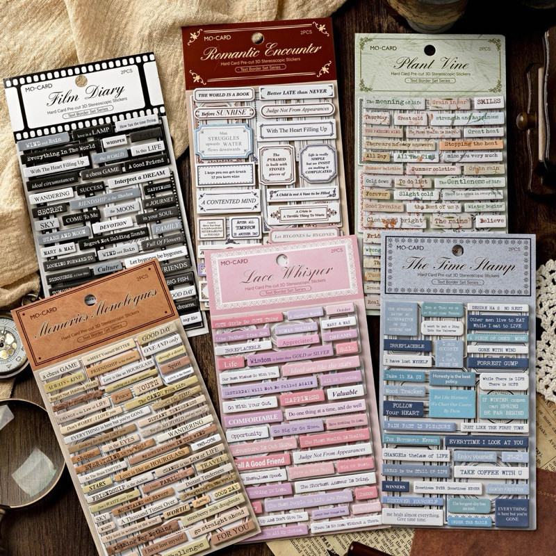 

Journamm.id Momo Kartu Keras 3D Stiker Tiga Dimensi Set Perbatasan Teks Seri Buku Pegangan Bahan Eropa Retro Kolase Dekoratif Diy