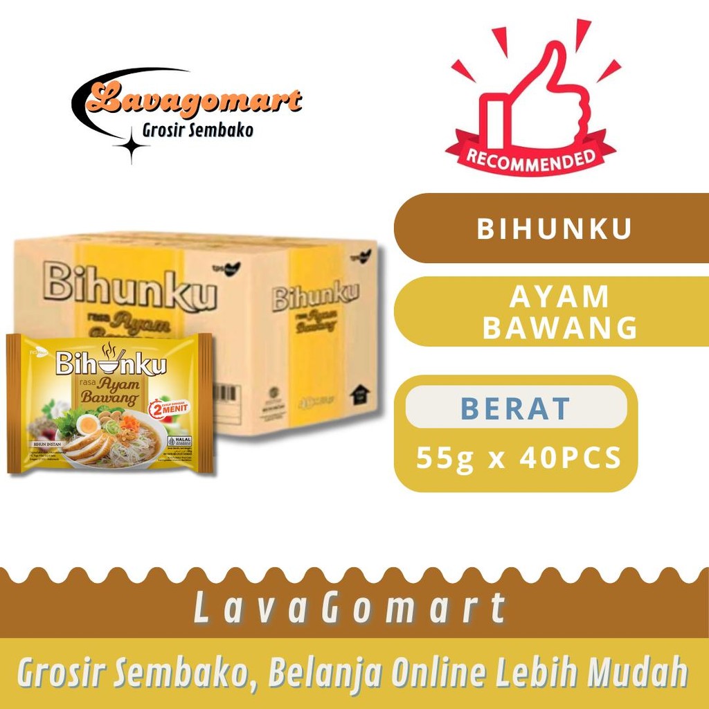 

BIHUNKU BIHUN INSTAN AYAM BAWANG 55g - 1 DUS - LAVAGOMART - BANDUNG