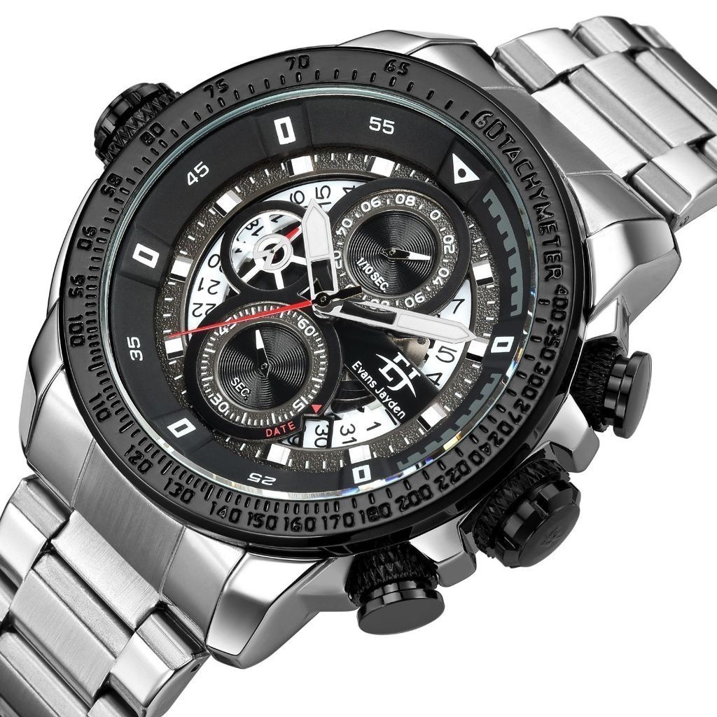 Evans Jayden Jam Tangan Pria 9466 Rantai Stainless Kaca Sapphire Water Resistant 5ATM