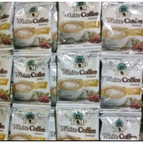 

TOP white coffee instant 3 in 1 top white coffee instant 1 renteng isi 12 sachet