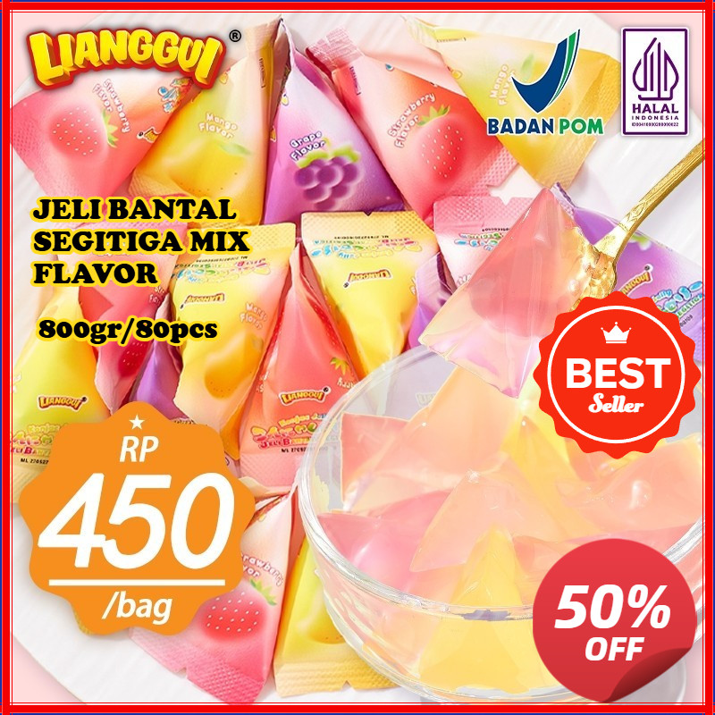 

[Jaminan kualitas] Lianggui HALAL JELLY SEGITIGA ANEKA RASA | JELI AGAR ANEKA RASA | MANGGA | JERUK | NANAS | ANGGUR | BLUBERI | STROBERI | LECI | VIRAL | JELI 800G/80PCS | Paket lebih terjangkau
