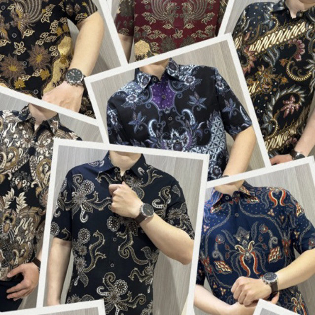 [GRIDLINE - BATIK Series 1] Baju Kemeja Batik Pria Lengan Pendek Slimfit FULL KATUN 40s Premium BARU