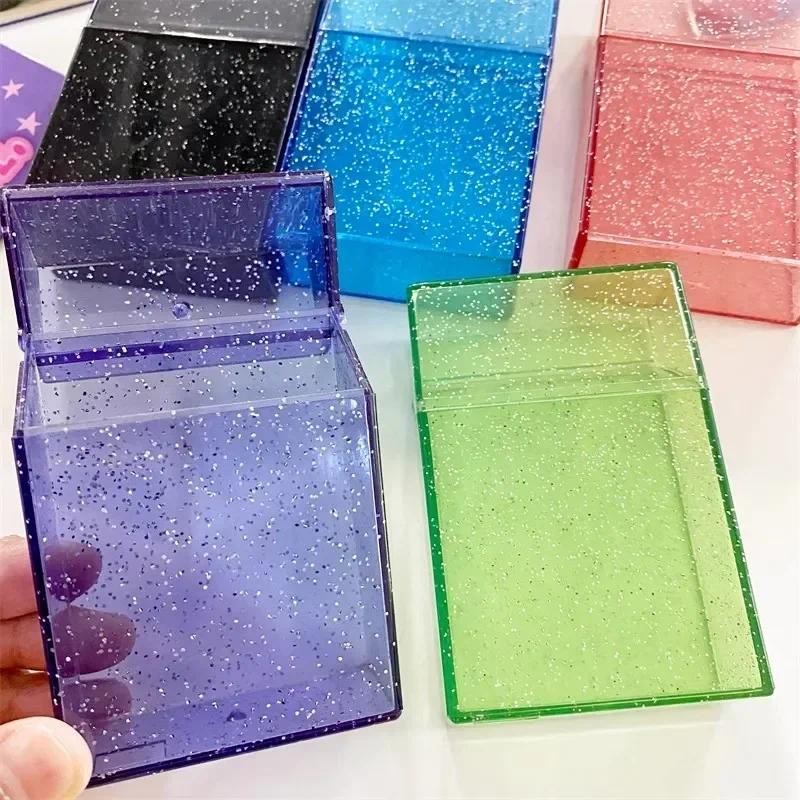 

Ins Transparent Storage Box Blingbling Photo Card Holder Box Case Container Idol Kpop Albumes Photo Storage Box Stationery 2024
