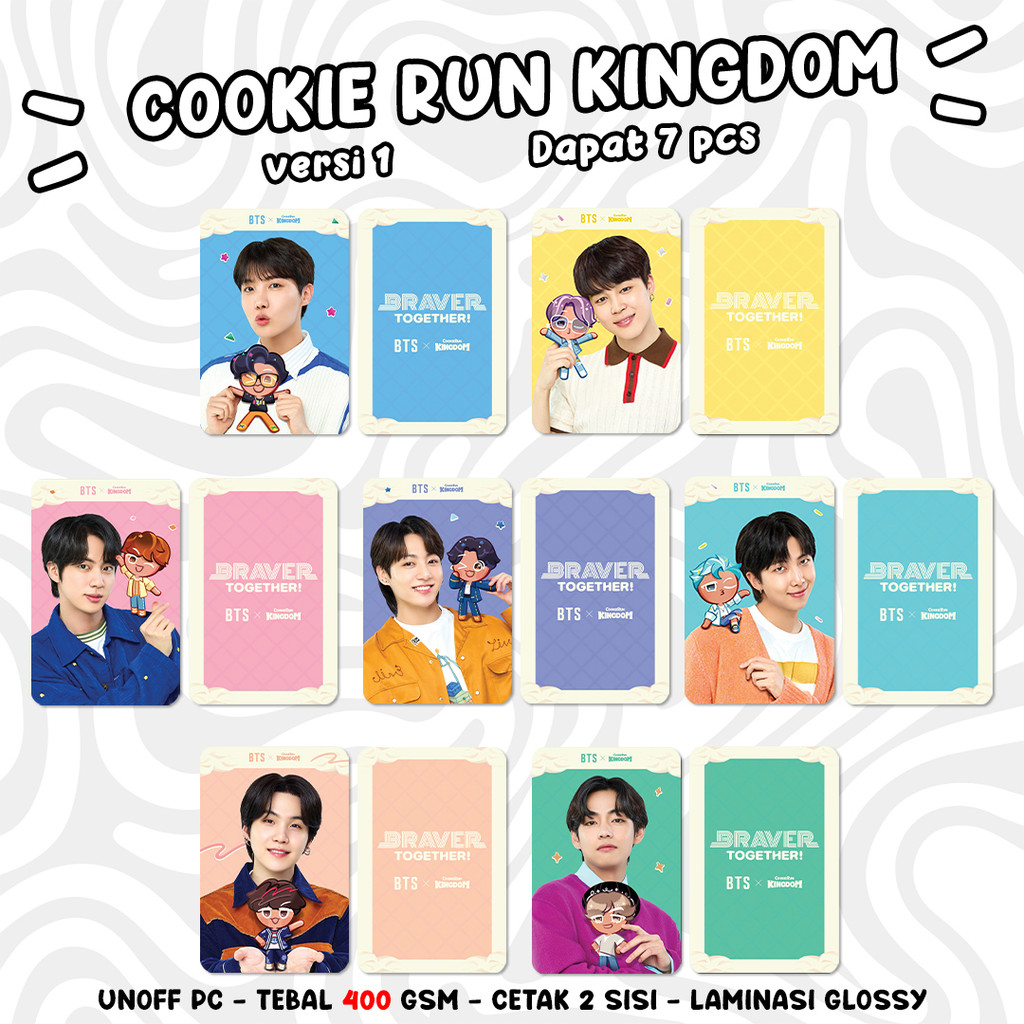 (DAPAT 7 PCS) Photocard BTS Cookie Run Kingdom Unofficial PC KPOP Army