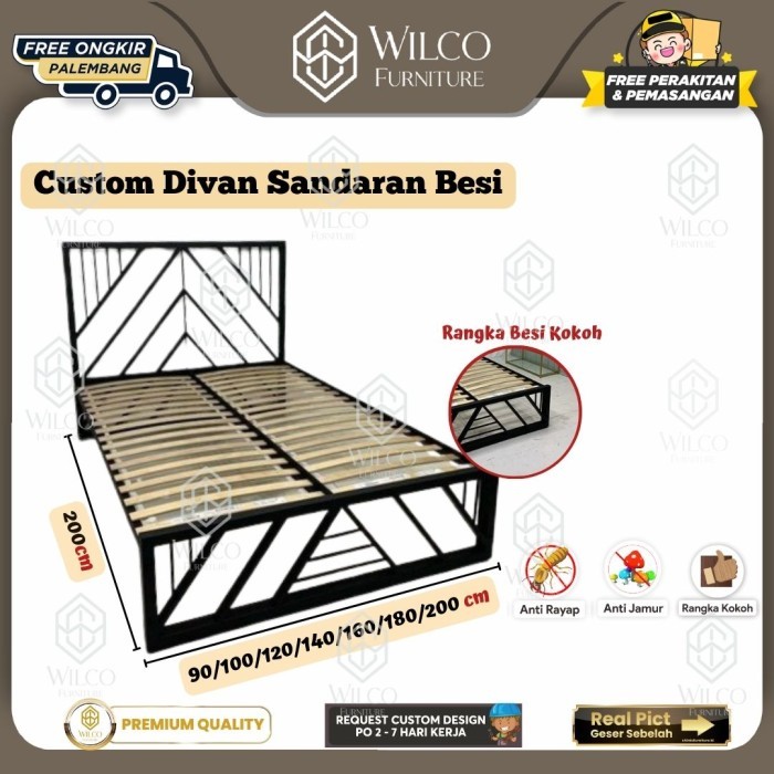 Custom Divan Sandaran Besi Minimalis | Divan Besi Minimalis | Custom Ranjang Besi Palembang - 100zx2