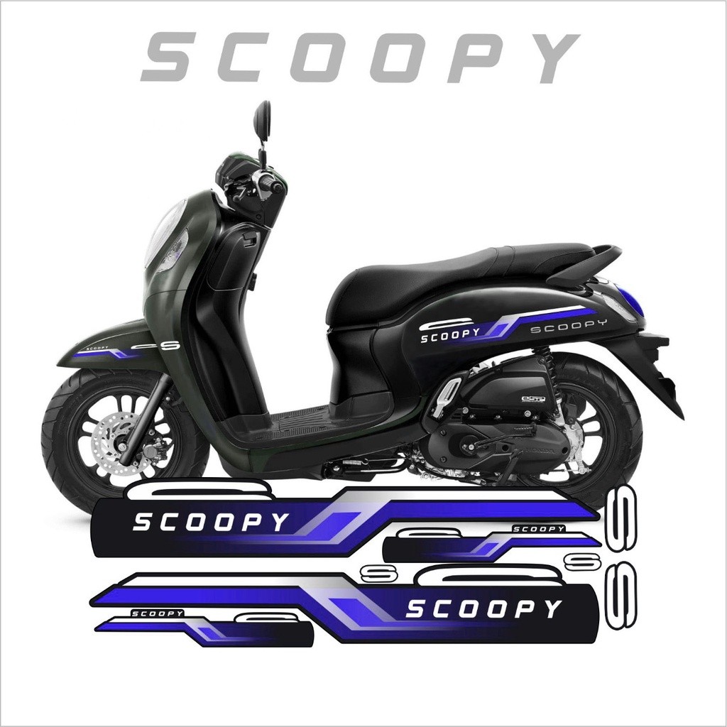 STRIPING VARIASI SCOOPY 2021 LIS MINIMALIS STICKER STIKER LIS  SCOOPY 2021 BIRU