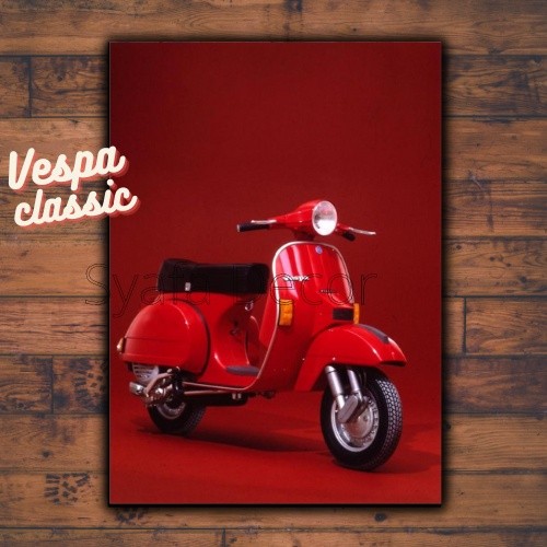 Poster Motor Vespa - Hiasan dinding motor klasik - Poster Retro - Poster Vespa Sprint - Pajangan din