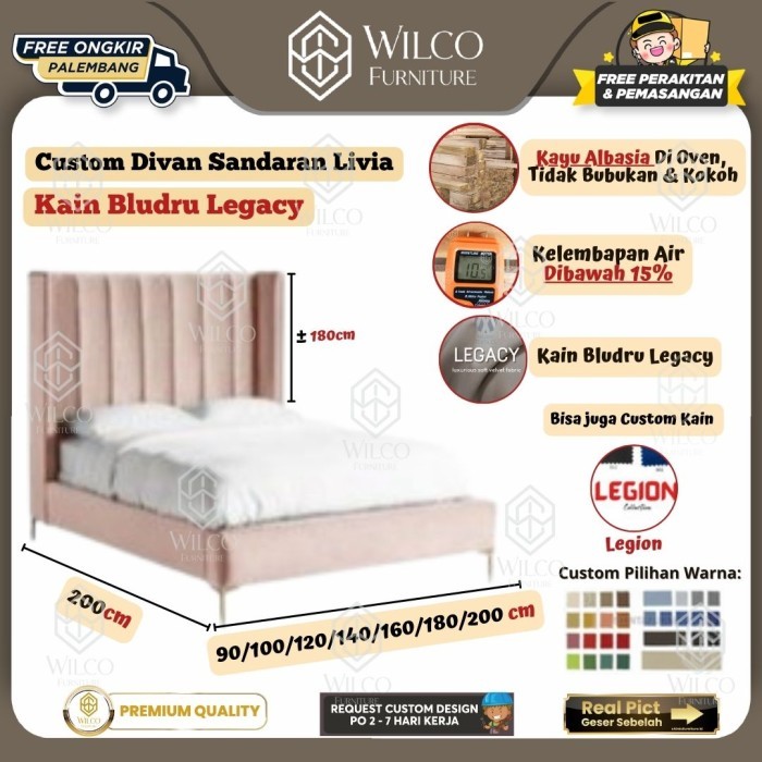 Custom Divan Sandaran Livia | Custom Divan Sandaran Tinggi | Divan Custom Palembang - 100x200