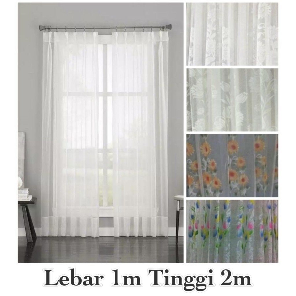 KLIMAUSHOP [ PINTU ATAU JENDELA ] GORDEN VITRASE / GORDEN DALAMAN PLISKET KAWAT S UKURAN LEBAR 1M TI