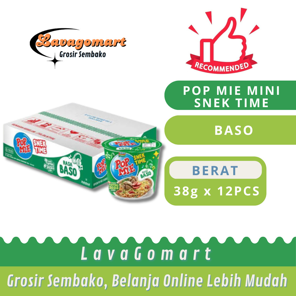 

POP MIE INSTAN CUP MINI BASO 38g - 1 DUS - LAVAGOMART - BANDUNG