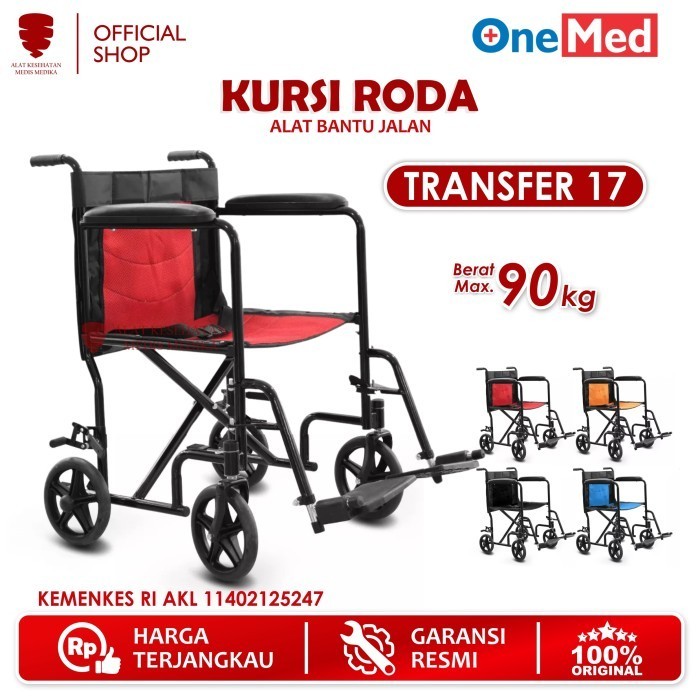 Kursi Roda Aluminium Onemed Transfer 17 Alat Bantu Jalan Wheelchair Medis