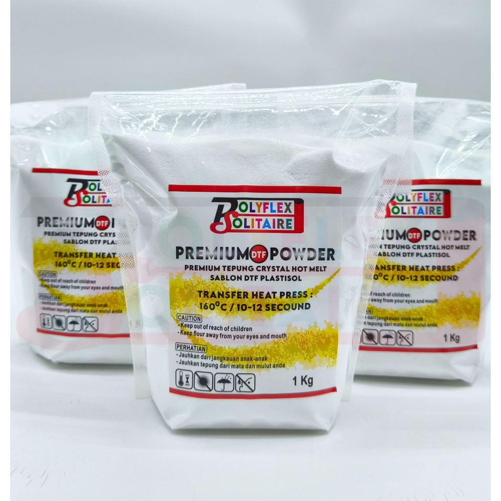 ARDHIANTOSHOP Tepung Hotmelt Powder Soft Untuk Mesin DTF Dan Plastisol 1Kg Hanya Diperuntukan Untuk 