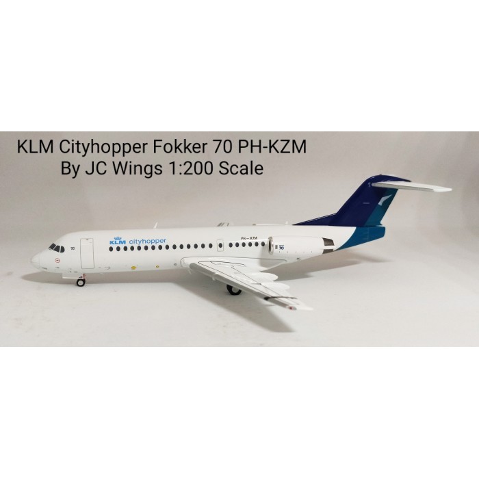 Miniatur Pesawat Terbang KLM Cityhopper Fokker 70 PH-KZM  JC Wings 1:200 Diecast Aircraft
