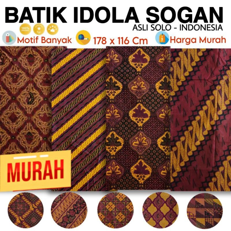 KAIN ADEM / Kain Batik Idola Sogan Jarik Samping Sarung Wanita Pria Dewasa Motif Murah Panjang Solo 