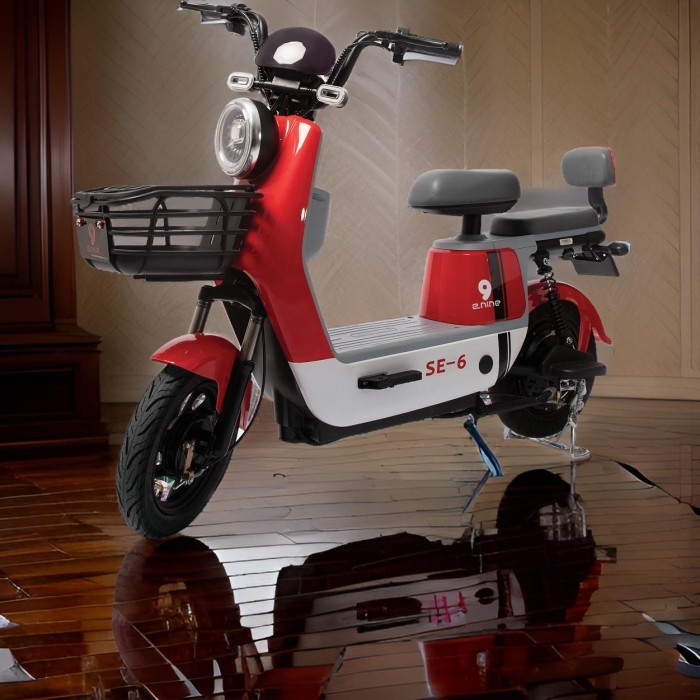 E NINE SEPEDA MOTOR LISTRIK SE 6 SELIS DEWASA DAN ANAK - Putih