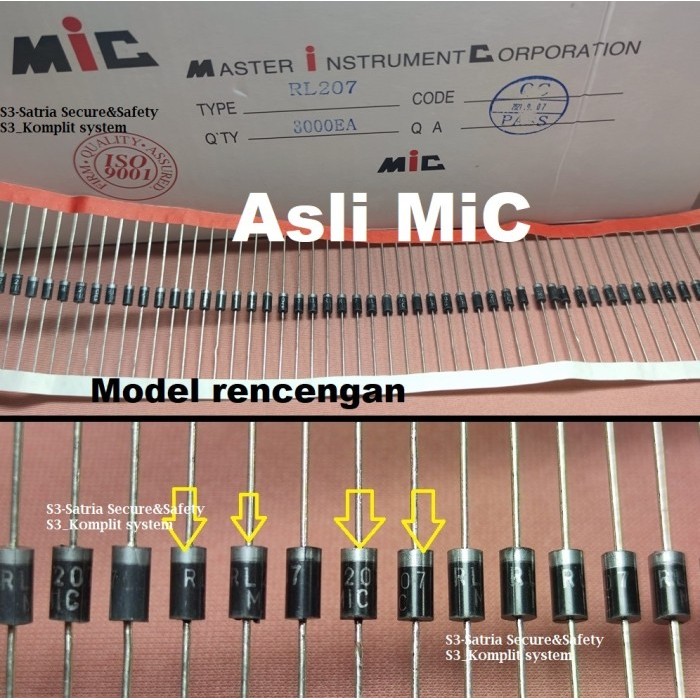 Asli MIC Dioda RL207 Diode RL 207 FR FR207 Original mic rl207 2A