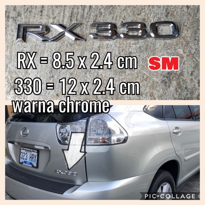 emblem tulisan RX 270 RX 300 RX 330 RX 350 EMBLEM BAGASI LEXUS RX - RX 330