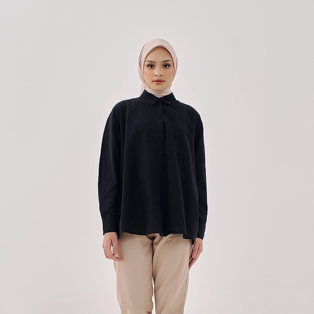 GIYOMI - Adira Shirt/Kemeja Wanita/Kemeja Bahan Linen/Baju Atasan Wanita