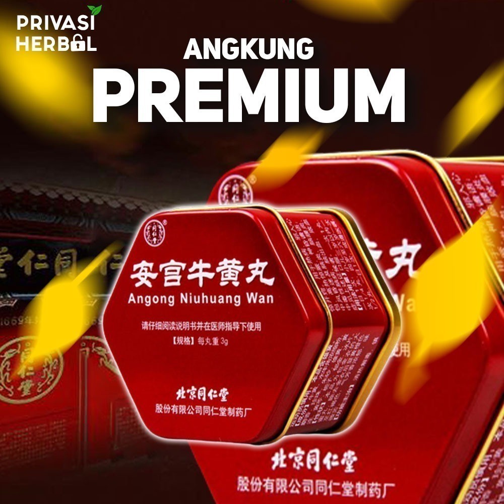 Herbal Stroke ANGKUNG PREMIUM ORIGINAL CINA Obat Stroke Herbal Cina Angong Niuhuang Wan Angkung  Oba