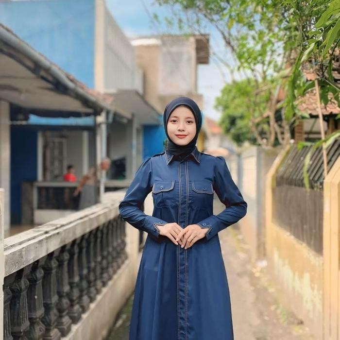 JASMIN DRES NAVY/gamis by bilqis - NAVY, Xs