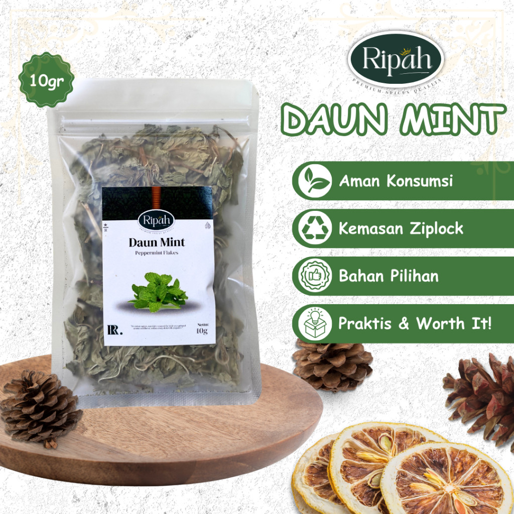 

10gr Teh Daun Mint / Peppermint granules / Spearmint granules / Tisane / Artisan Tea / Flower Tea / Teh Bunga / Ripah Rempah PREMIUM