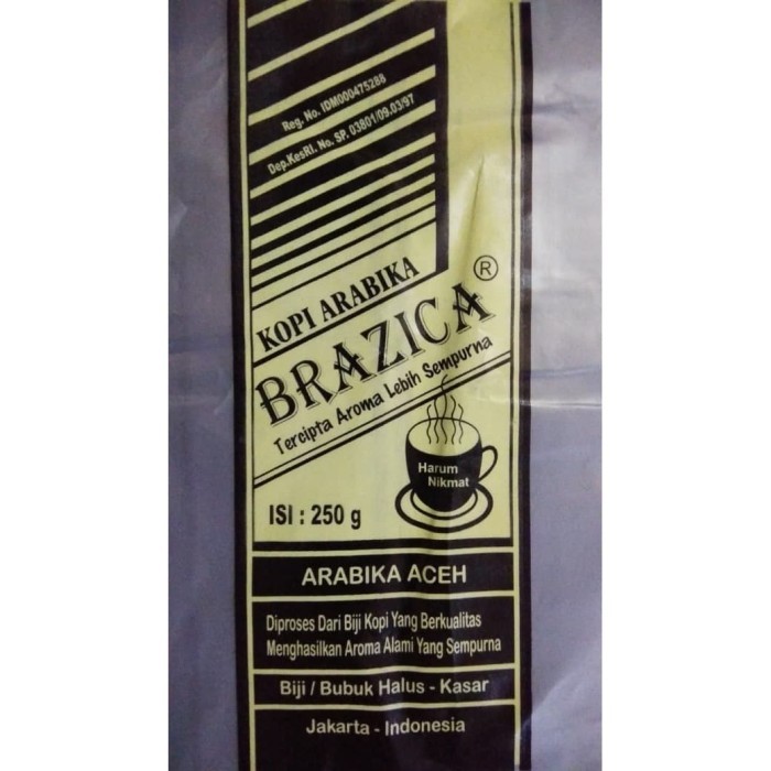 

Kopi Biji Arabika Aceh 250 gram Merek Brazica " Super Quality " - Kopi Biji