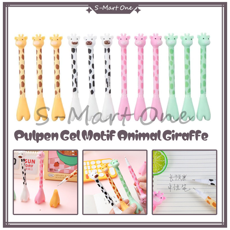 

SM pulpen gel 0.55mm unik lucu bentuk jerapah warna-warni / pulpen gel 0.55mm motif jerapah lucu