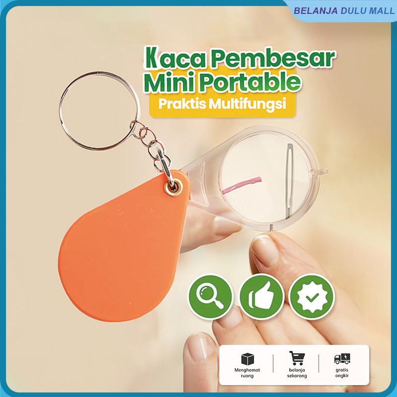 

Gantungan kunci lipat kaca pembesar untuk orang tua alat baca khusus HD portabel genggam mini pembesaran tinggi