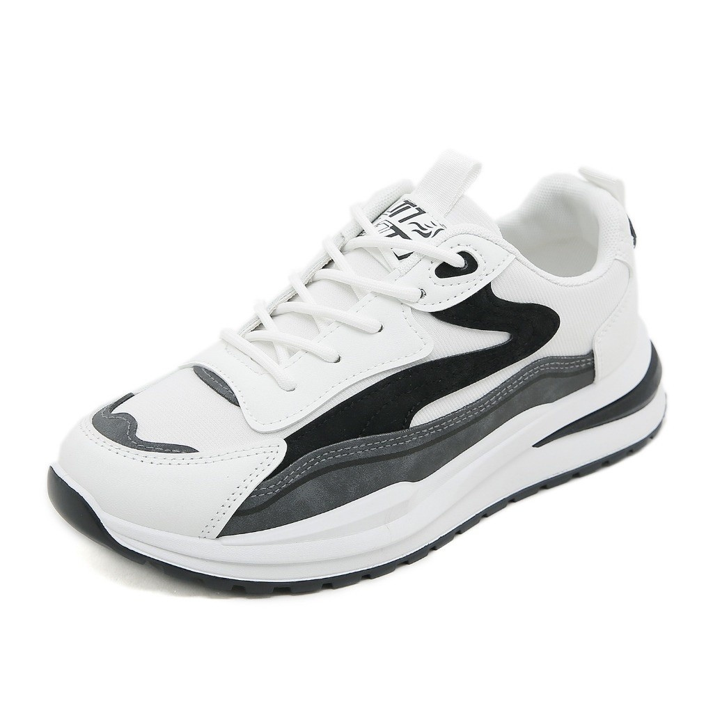 LV0322 Sepatu Sneakers Pria Sepatu Sport Hitam Pria