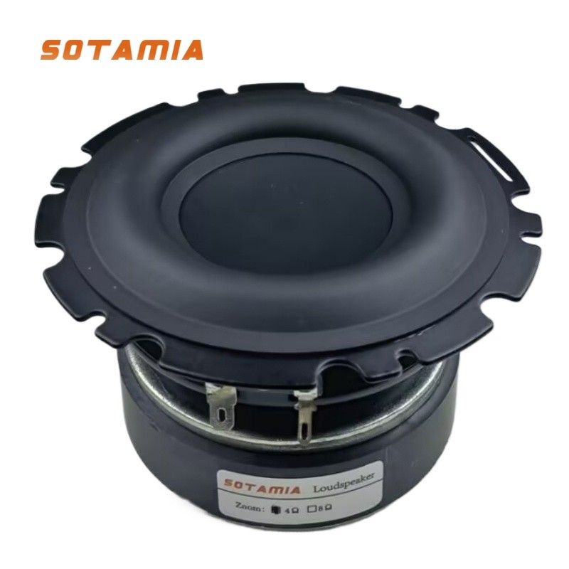 SOTAMIA 1Pcs 4.5 Inch Mid Bass Speaker 4 Ohm 50W Mid Range Subwoofer Home Bookshelf Loudspeaker DIY 