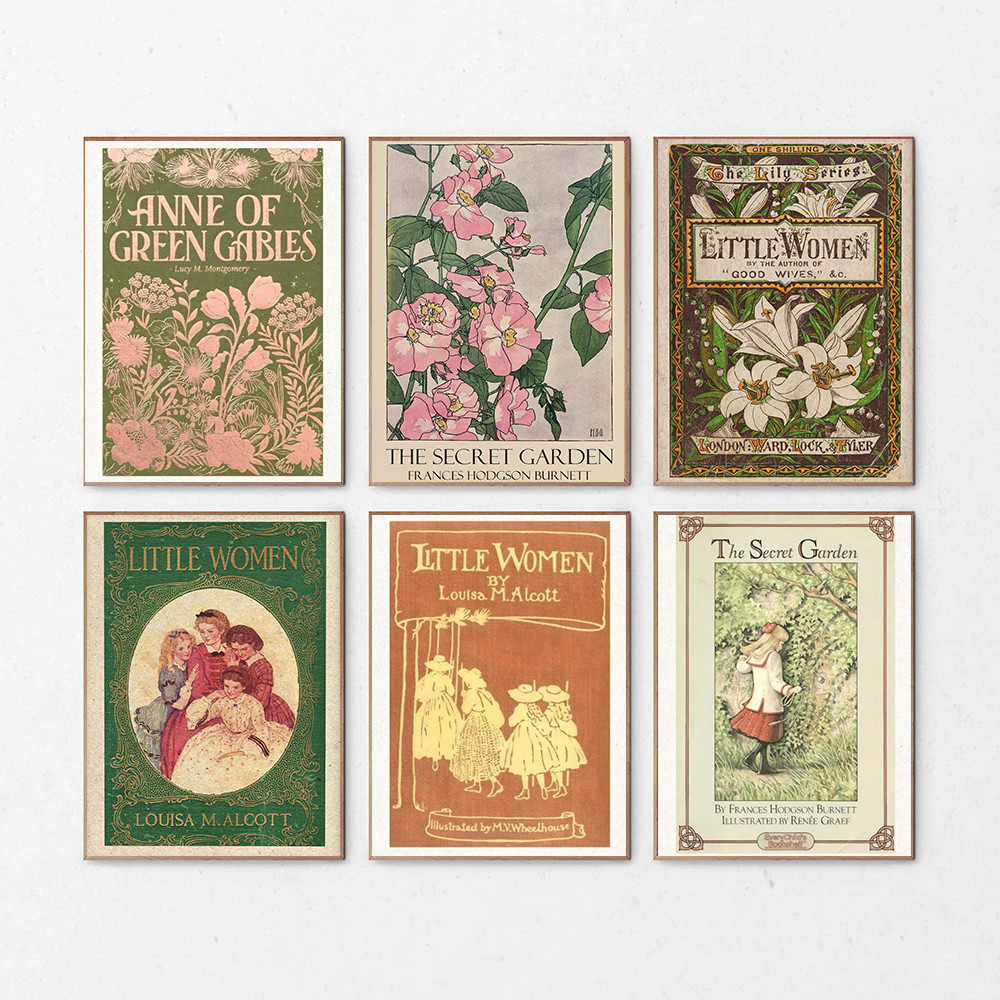 

The Secret Garden Vintage Book Cover Poster Garden Prints Pride and Prejudice Canvas Painting Wall Art Pictures Home Room Decor
