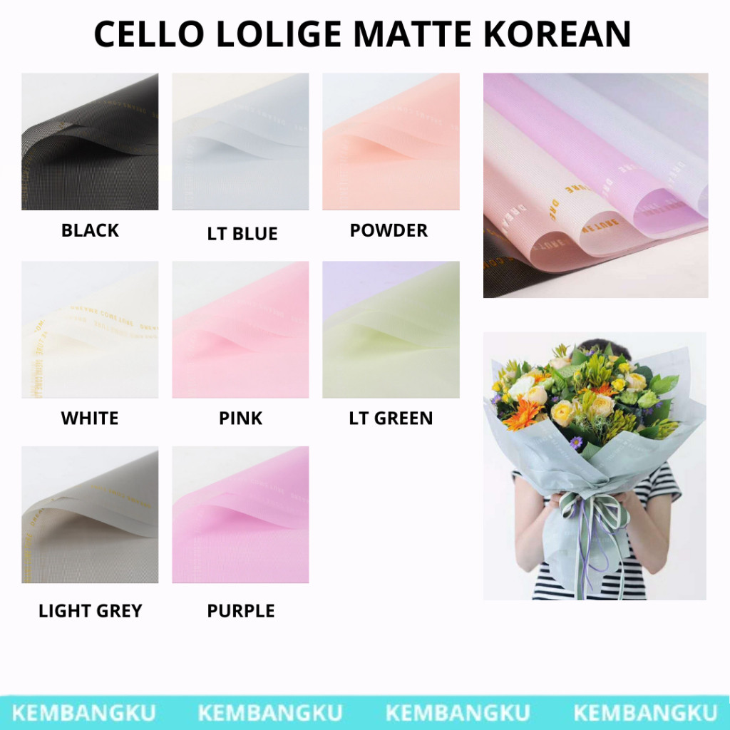 

(Pack)kertas Cellophane Lolige Matte New Korean Flower Wrapping isi 20 lembar