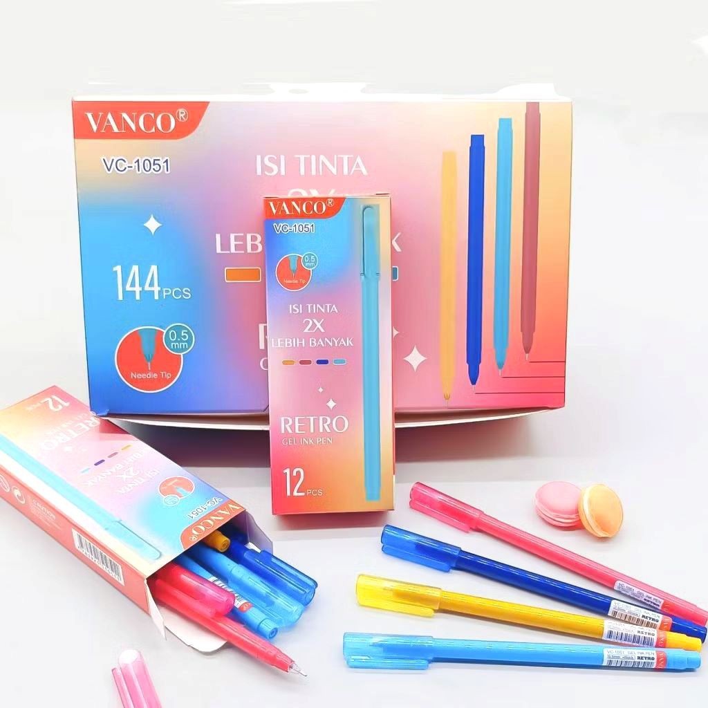 

(12pen) Pulpen Gel Body Mix Retro Vanco 1051 PENA JEL