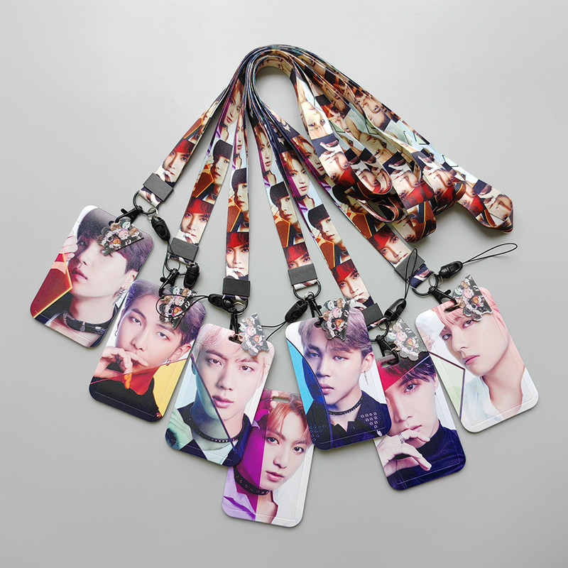 

The Korean celebrities Card Holder Badge Anti-Lost Lanyard Student Meal Card Protective Sleeve Bus Card Meal Card Pendant