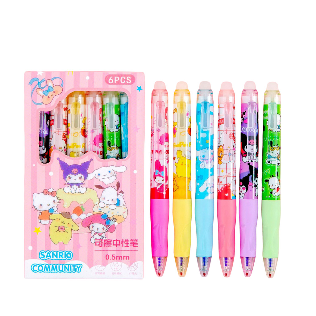 

MOKA PULPEN GEL HITAM YANG BISA DIHAPUS ISI 6 PCS KARAKTER KARTUN KAWAII MKP154